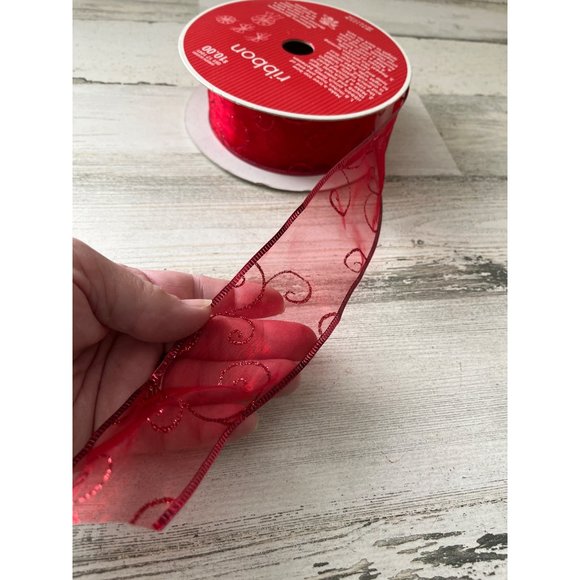 Roll of 100’x2” red nylon ribbon - Picture 2 of 5